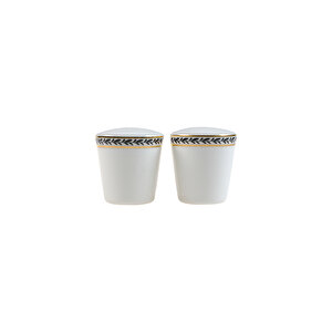 Evaliza Alaia Black Gold Leaves 2mm Altın 12 Kişilik 60 Parça Porselen Yemek Takımı
