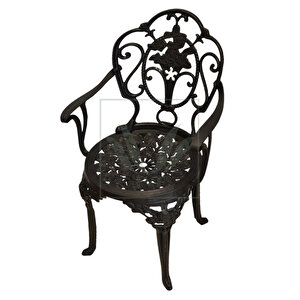 Isparta Model Ferforje Görünümlü Plastik Sandalye Siyah