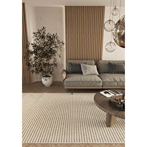 Elit 17 Bej Salon Halısı Bukle İskandinav Halı Yolluk Etnik Mutfak Halısı Koridor Halısı 120x180 cm