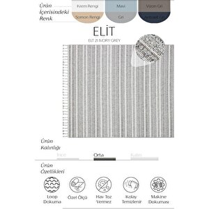 Elit 21 Gri Salon Halısı Bukle İskandinav Halı Yolluk Etnik Mutfak Halısı Koridor Halısı 130x190 cm