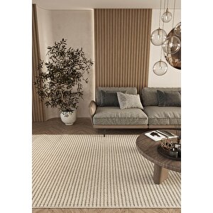 Elit 17 Bej Salon Halısı Bukle İskandinav Halı Yolluk Etnik Mutfak Halısı Koridor Halısı 160x230 cm