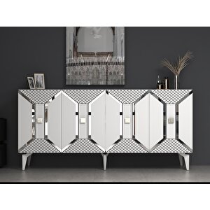Yumedi̇ Modern Konsol Beyaz-gümüş Beyaz-Gümüş