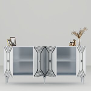 Yumedi̇ Modern Konsol Beyaz-gümüş