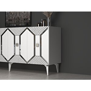 Yumedi̇ Modern Konsol Beyaz-gümüş