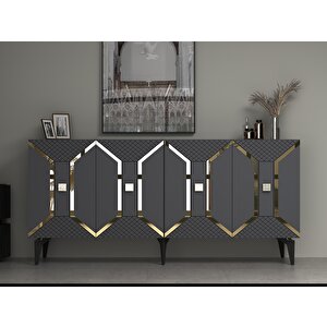 Yumedi̇ Modern Konsol Antrasit-altın Antrasit Gold