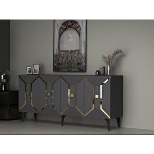 Yumedi̇ Modern Konsol Antrasit-altın Antrasit Gold