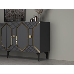 Yumedi̇ Modern Konsol Antrasit-altın Antrasit Gold