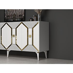 Yumedi̇ Modern Konsol Beyaz-altın Beyaz-Altın