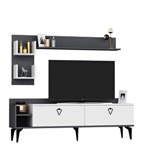 Mi̇a Tv Üni̇tesi̇ Ve Konsol 2'li̇ Salon Takim Antrasit-beyaz