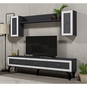 Sellen 180 Cm Tv Ünitesi Takımı Antrasit-beyaz Antrasit Beyaz