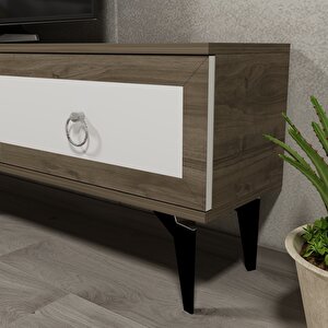 Sellen 180 Cm Tv Ünitesi Takımı Ceviz-beyaz Ceviz Beyaz