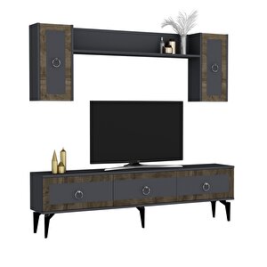 Sellen 180 Cm Tv Ünitesi Takımı Antrasit-ceviz