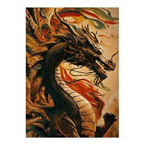 Ejderha Tasarım Ahşap Tablo 25cmx 35cm 25x35 cm