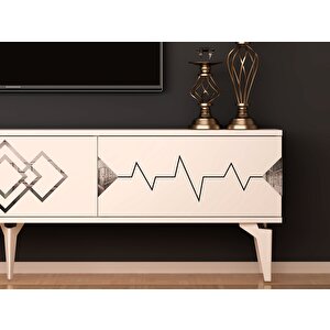 Ritim 180 Cm Tv Ünitesi Takımı Beyaz-gümüş Beyaz-Gümüş