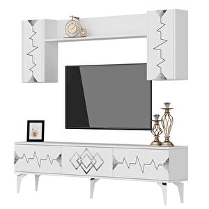 Ritim 180 Cm Tv Ünitesi Takımı Beyaz-gümüş