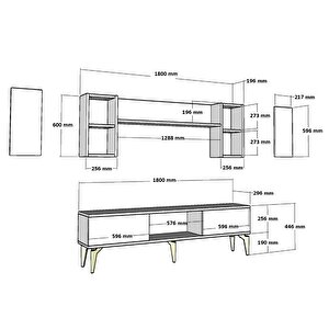 Ritim 180 Cm Tv Ünitesi Takımı Beyaz-gümüş