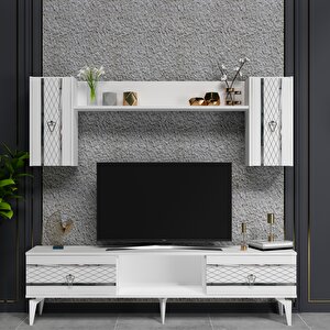 Peli̇n Tv Üni̇tesi̇ Ve Konsol 2'li̇ Salon Takımı Beyaz-gümüş Beyaz-Gümüş