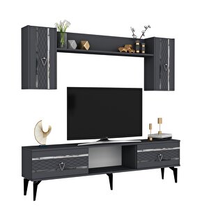 Peli̇n Tv Üni̇tesi̇ Ve Konsol 2'li̇ Salon Takımı Antrasit-gümüş Antrasit Gümüş