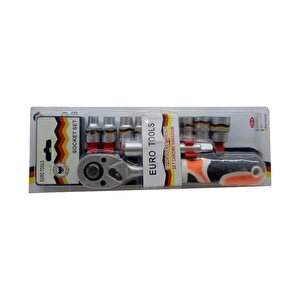 Euro Tools Socket Set 1/2'' Krom Lokma Seti 11parça