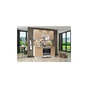 Tdesıgno Hulya Mutfak 160 Cm Tezgah Dahil Değil - Cappucıno Parlak Kapak