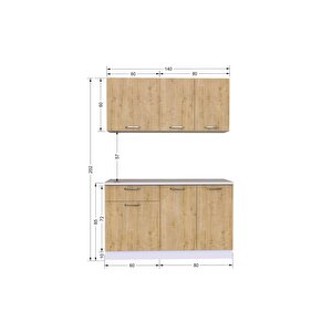 Elvan Hazır Mutfak Dolabı 140 Cm-TEZGAH DAHİL DEĞİL
