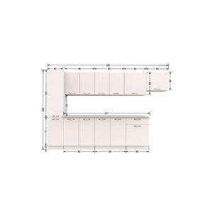 Turna Hazır Mutfak Dolabı Kiler Dahil 320cm-