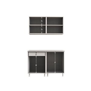 Bade Hazır Mutfak Dolabı 120cm - Tezgah Dahil Değil-parlak Mürdüm