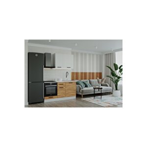 Kolgu Mutfak 160 Cm Tezgah Dahil Değil Meşe Beyaz