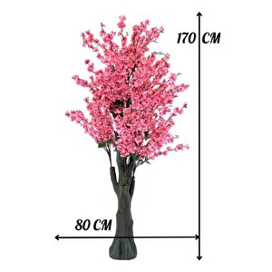 Yapay Ağaç Pembe Japon Kiraz Çiçeği Hazır Gövdeli Bahardalı Ağacı 170 Cm Sakura Çiçeği