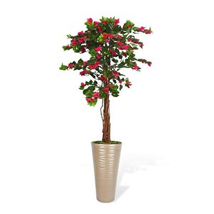 Yapay Ağaç Dore 57cm Kumsal Vazoda Begonvil Ağacı Fuşya Bodrum Çiçeği 180cm