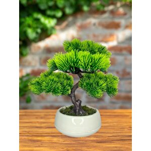 Bonsai Dekoratif Yapay Ağaç Yeşil Bonzai 35*30cm
