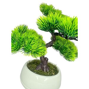 Bonsai Dekoratif Yapay Ağaç Yeşil Bonzai 35*30cm