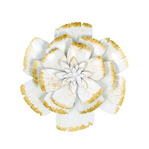 Dekoratif Duvar Çiçeği Beyaz-gold 38 Cm Ak.jf557105100 Beyaz