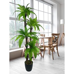Yapay Ağaç Sıkas Palmiye Açık Yeşil 4katlı 72yaprak 150cm Salon Çiçeği Yapay Çiçek
