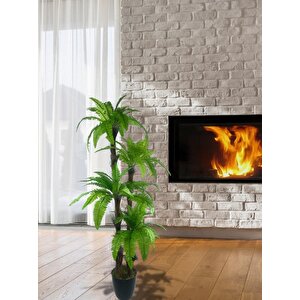Yapay Ağaç Sıkas Palmiye Açık Yeşil 4katlı 72yaprak 150cm Salon Çiçeği Yapay Çiçek