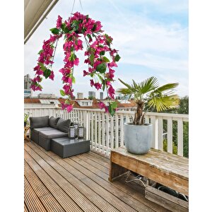 Yapay Çiçek Begonvil Fuşya Pembe Sarkaç Askılı Saksıda Balkon Çiçeği Çiçek Sepeti