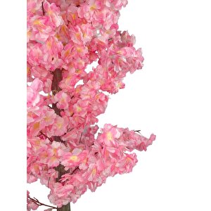 Yapay Ağaç Japon Kiraz Çiçeği Bahardalı Ağacı Galvaniz Saksıda Pembe Koyu Renkli 180cm