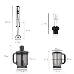 A447-14 Mi̇a Mega Deluxe Blender Set Vani̇lya/krom