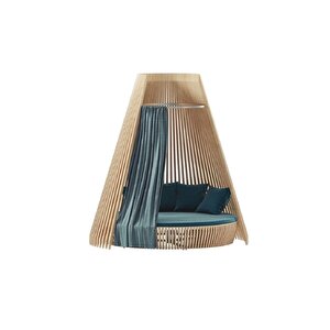 Propter Özel Tasarım Perdeli Masif Izgaralı Dizayn Bahçe Mobilyası Daybed Şezlong