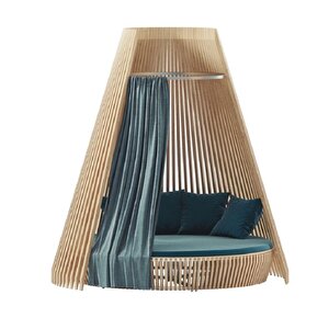 Propter Özel Tasarım Perdeli Masif Izgaralı Dizayn Bahçe Mobilyası Daybed Şezlong