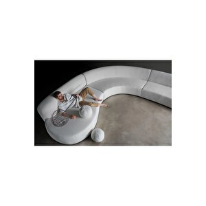 Luna Modern 3 Parça Oval Teddy Koltuk Takımı Büyük Salon Oturma Grubu L Köşe Koltuk Takımı