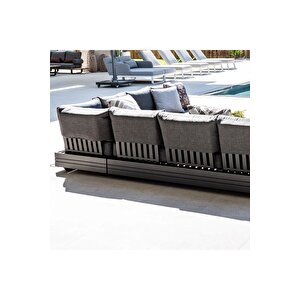 Croco Bahçe Mobilyası Koltuk Takımı Dış Mekan Şezlong Olabilen L Köşe Balkon Çay Seti
