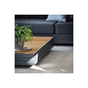 Croco Bahçe Mobilyası Koltuk Takımı Dış Mekan Şezlong Olabilen L Köşe Balkon Çay Seti
