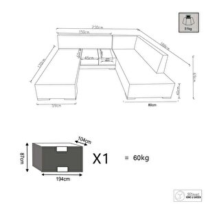 Tutto Fonksiyonel Şezlong Bahçe Mobilya Daybed Yön Değiştirebilen U Ve L Köşe Koltuk Oturma Grubu