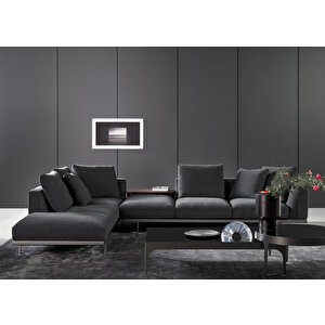 Mano Modern Metal Ayak Özel Tasarım L Köşe Koltuk Takımı Füme Oturma Grubu Salon Odası Koltuk Takımı