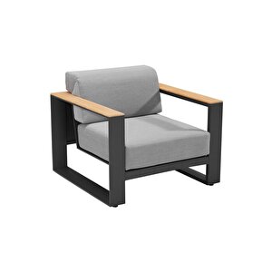 Bacusa Dış Mekan 3+1+1 Masalı Bahçe Mobilyası Ahşap Kolçaklı Balkon Oturma Grubu Çay Seti