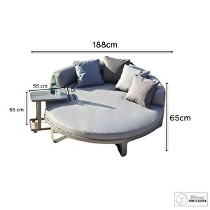 Anthracite Dış Mekan Havuz Başı Divan Antrasit Havuz Başı Yatak Şezlong Montajsız Plaj Yatağı Daybed