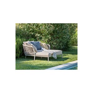 Scabellum Özel Tasarım Divan Örgülü Bahçe Mobilyası Şezlong Daybed Dış Mekan Örgü Ipli Şezlong