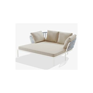 Scabellum Özel Tasarım Divan Örgülü Bahçe Mobilyası Şezlong Daybed Dış Mekan Örgü Ipli Şezlong