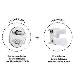 Eca Myra Ankastre Banyo Bataryası 2 Parça Set / 3 Yollu (102167303h-y+102166301)